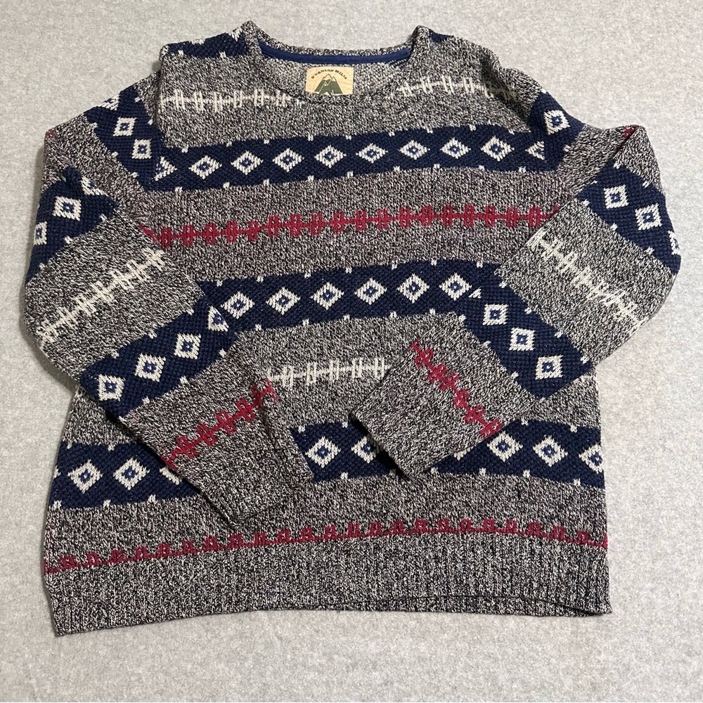 O'Hanlon Mills Wool Blend Fair Isle Pullover Crewneck Sweater Men’s Large Preppy